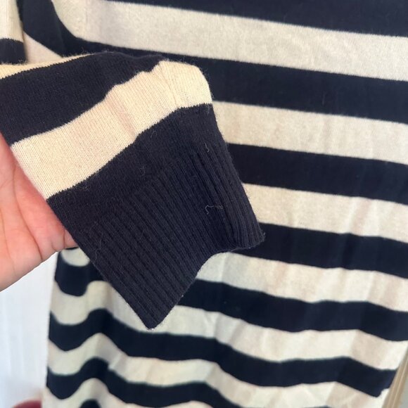 J.Crew Black & Cream Striped Sweater - Wool & Cashmere Blend Pullover - Womens S - Picture 6 of 6